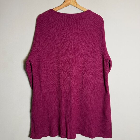 J. Jill Wool Knit Sweater Pullover Tunic Women's XL Purple Oversized Comfy Soft - Picture 9 of 13